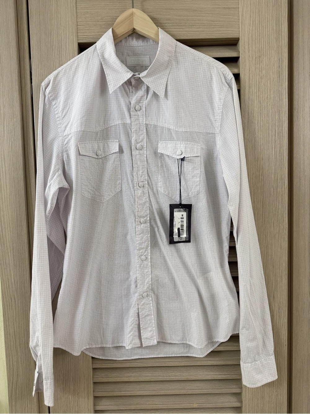 Prada Men's Long-Sleeve Button-Up Camicia Batista Italy Shirt in Light Gray